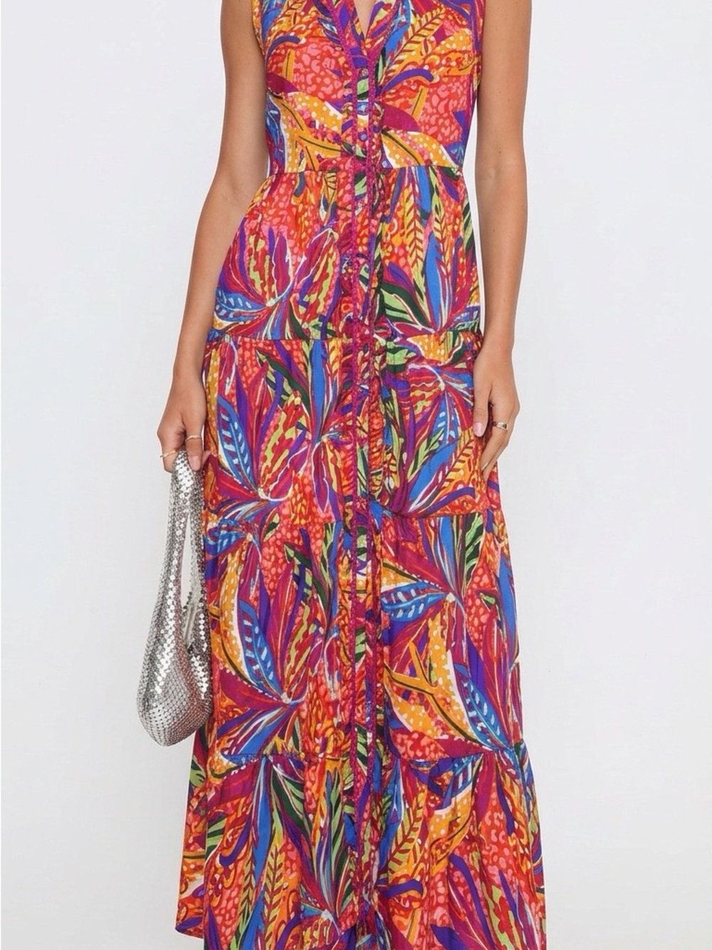 Vibrant Multicolor Sleeveless Maxi Dress